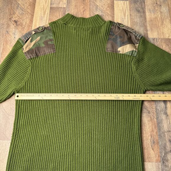 F-16C Commando Sweater Men's Large Green Camouflage Military Ribbed Knit 5780 - Picture 10 of 12